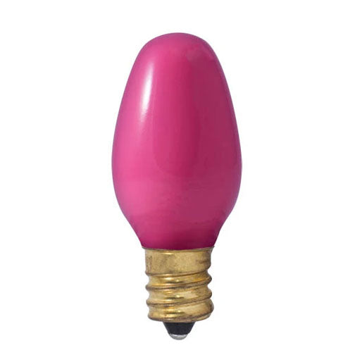 709607 - Dimmable Ceramic Pink C7 Incandescent Candelabra Light Bulb - 7 Watt - 75 Pack