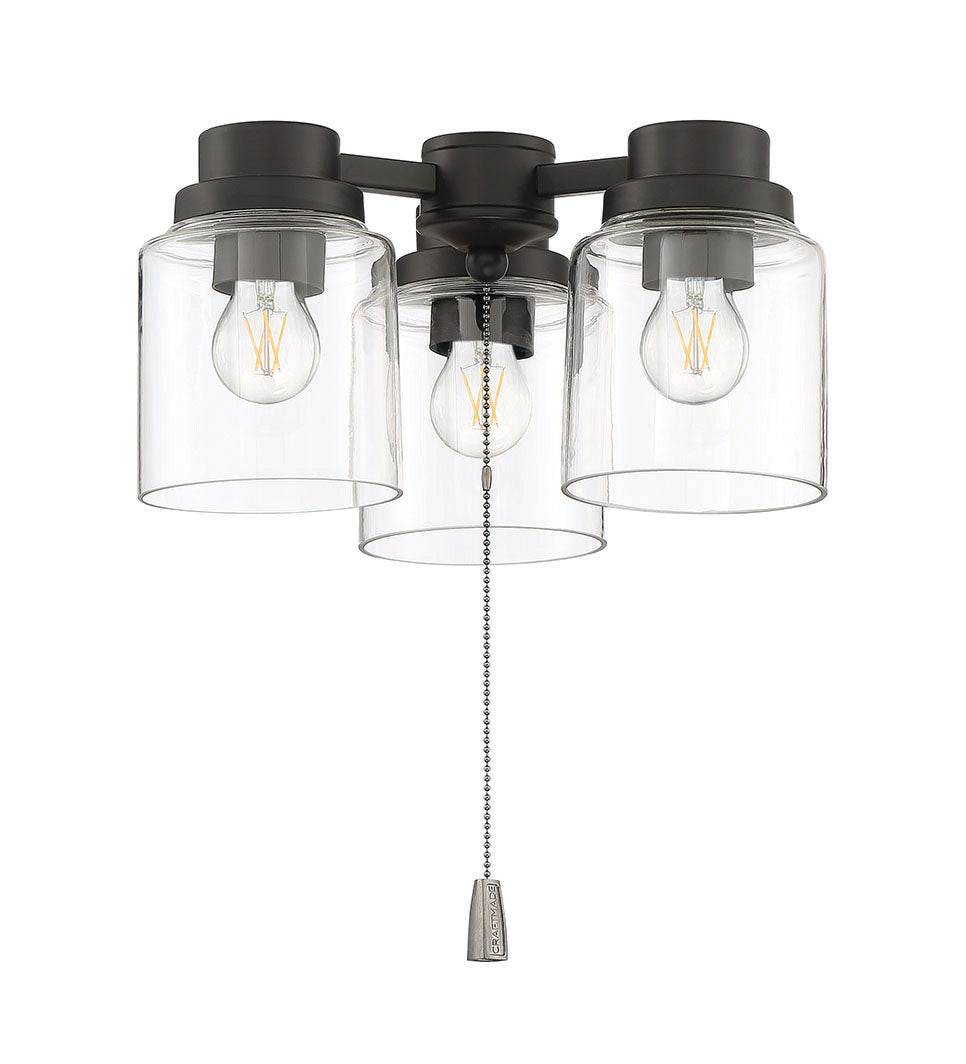 LK301102-FB-LED - 3 Light Universal Light Kit in Flat Black