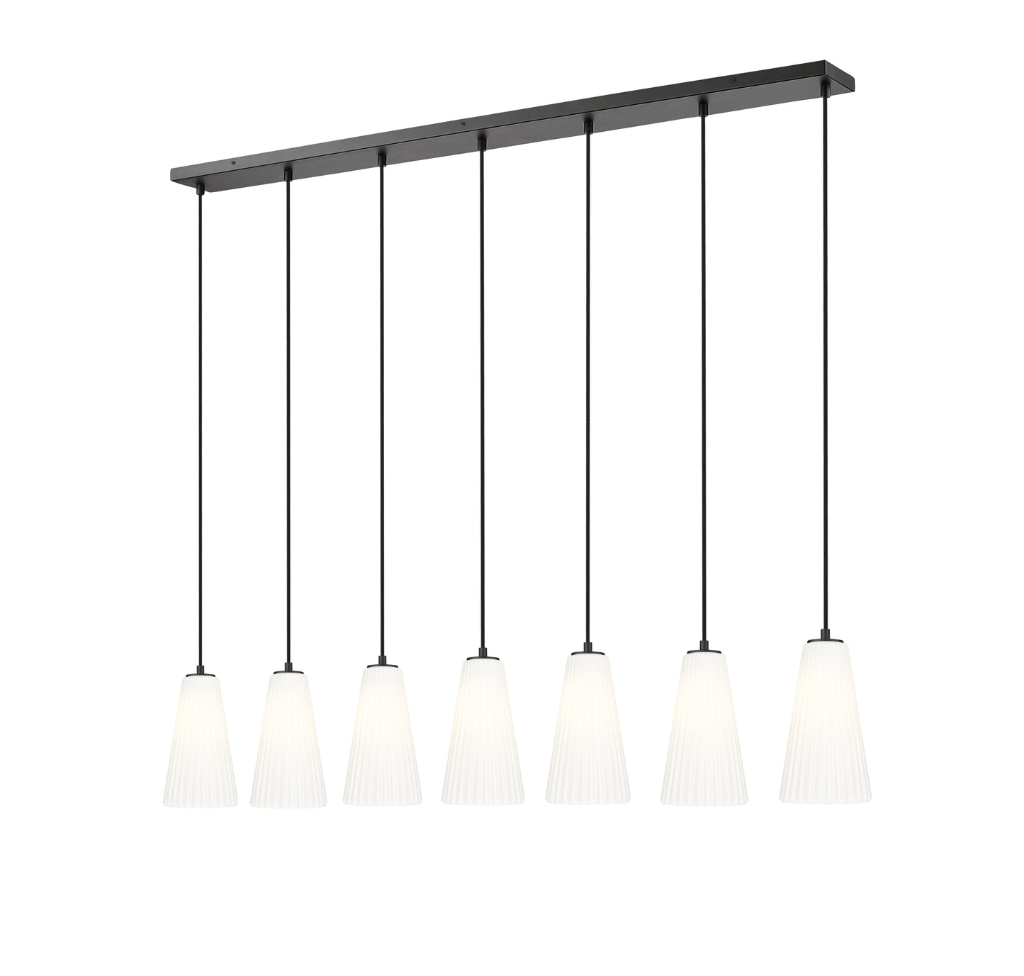 3043P6-7L-MB - Farrell 7 Light Linear 54" Chandelier - Matte Black