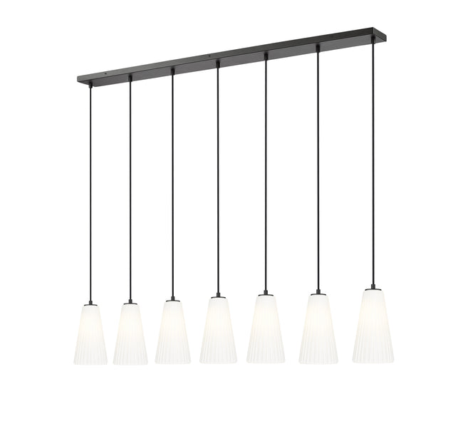 3043P6-7L-MB - Farrell 7 Light Linear 54" Chandelier - Matte Black