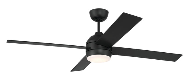 KLS52FB4 - Kelsey 52" 4-blade Indoor Ceiling Fan 52" 4 Blade Ceiling Fan with Light Kit - Flat Black