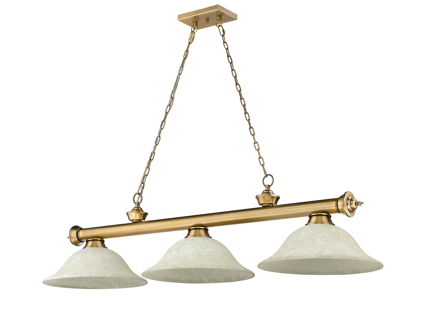 2306-3RB-GM16 - Cordon 3 Light 58" Billiard - Rubbed Brass