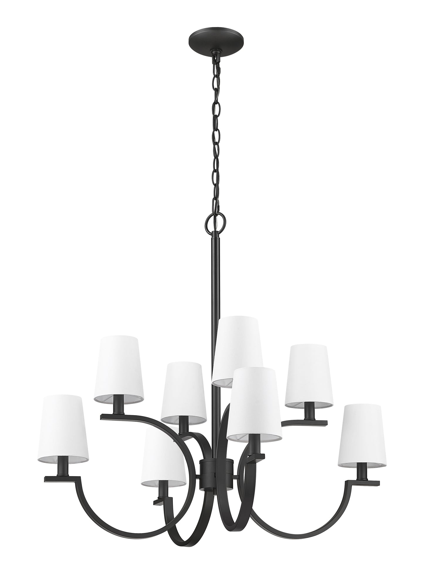 2016-8MB - Cordelia 8 Light 29" Chandelier - Matte Black
