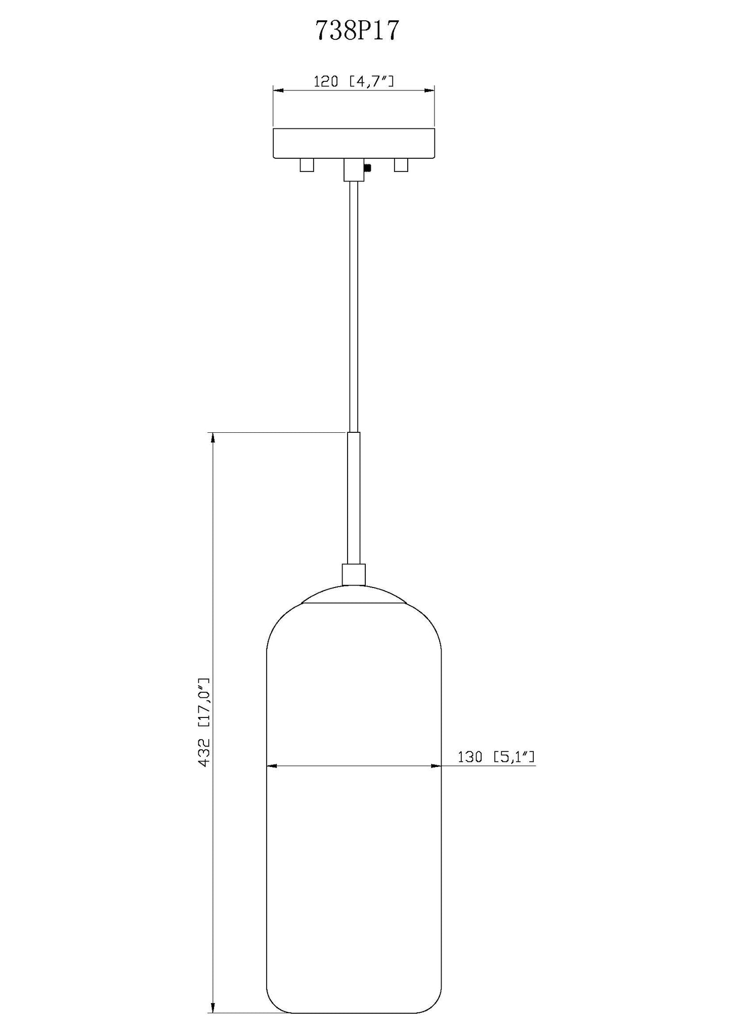 738P17-BN - Monty 1 Light 5" Pendant - Brushed Nickel