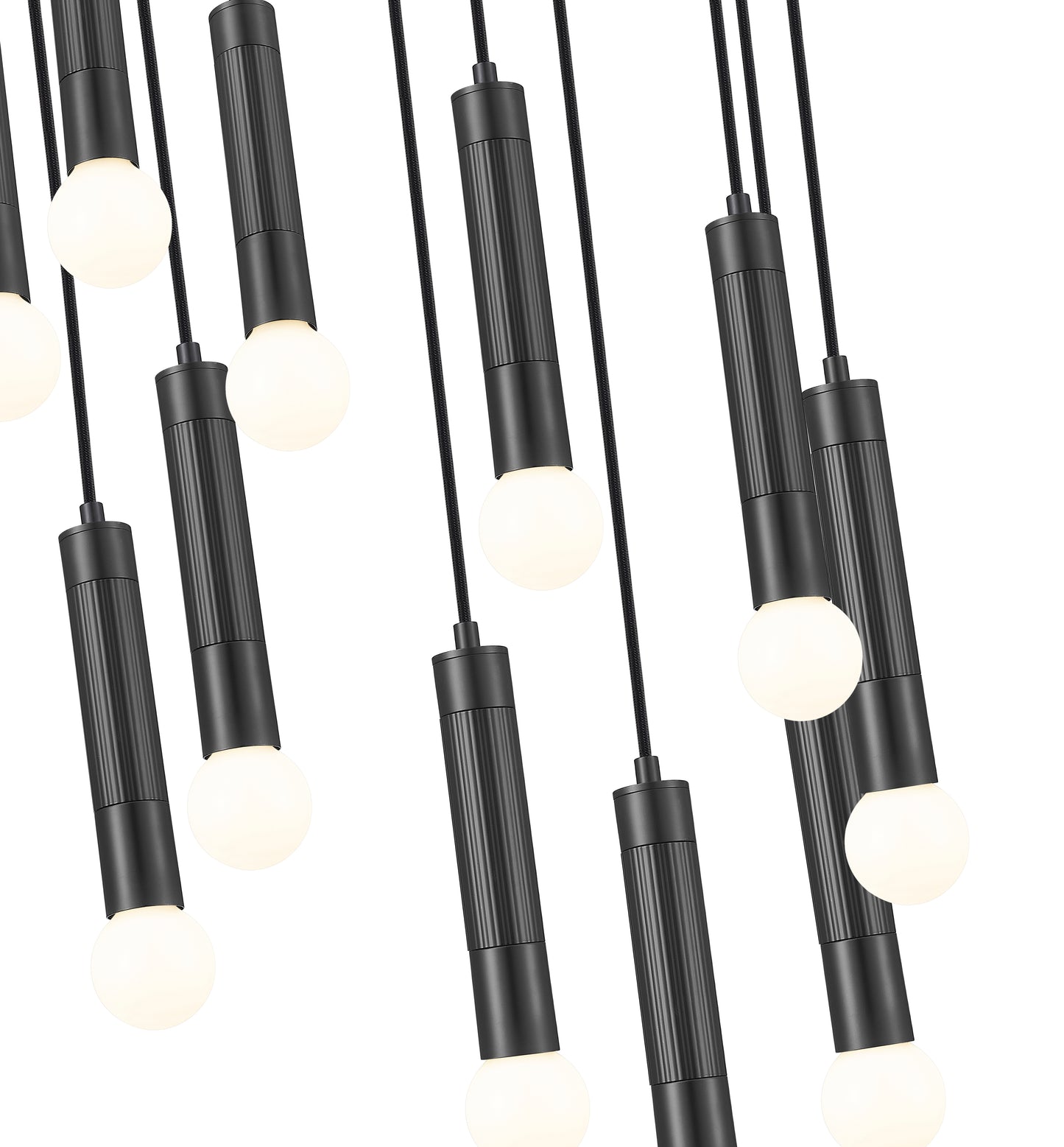 1956P-11R-MB - Stari 11 Light 24" Chandelier - Matte Black