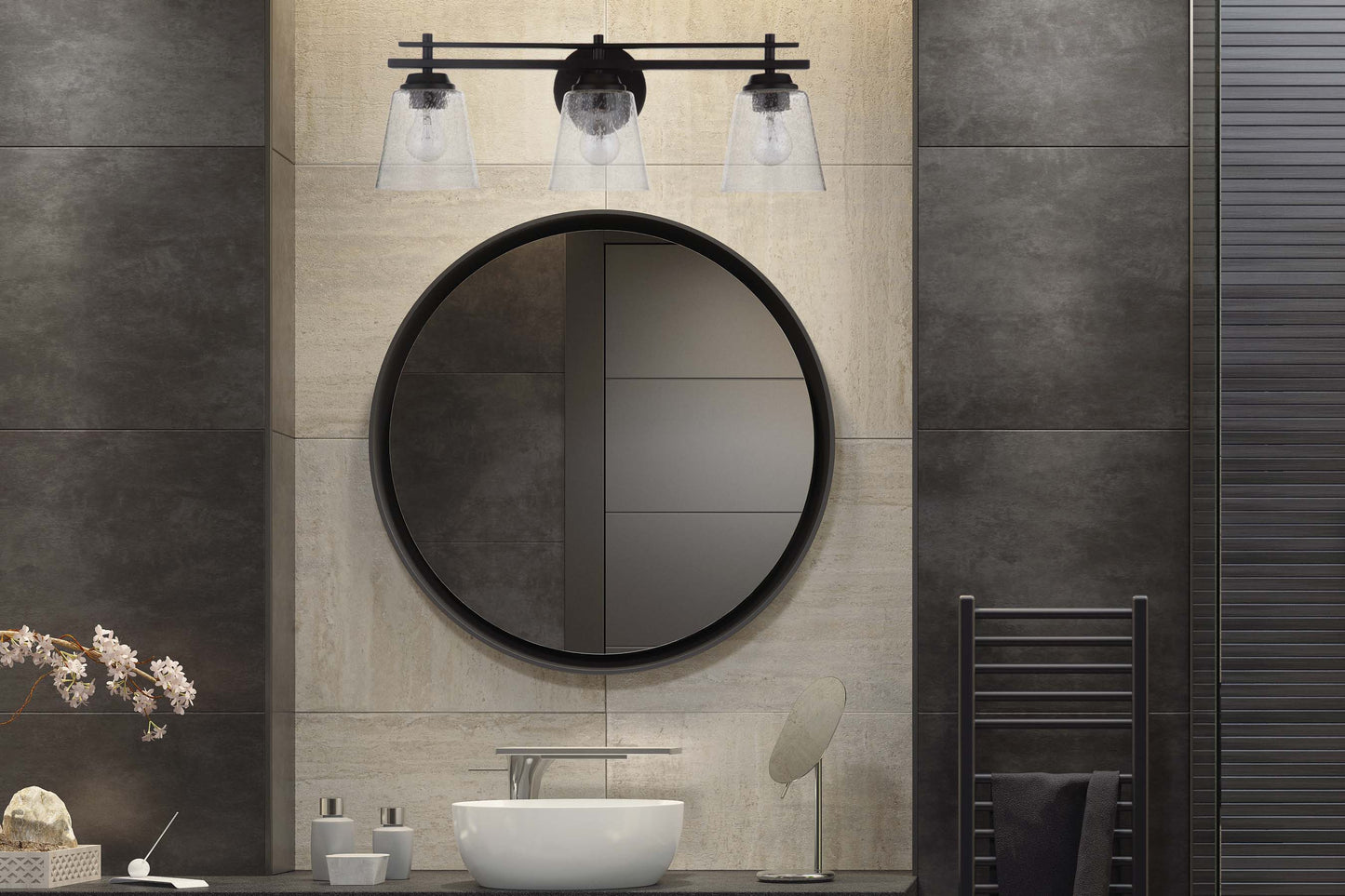 19624FB3 - Drake 3 Light 24" Wide Vanity Light - Flat Black