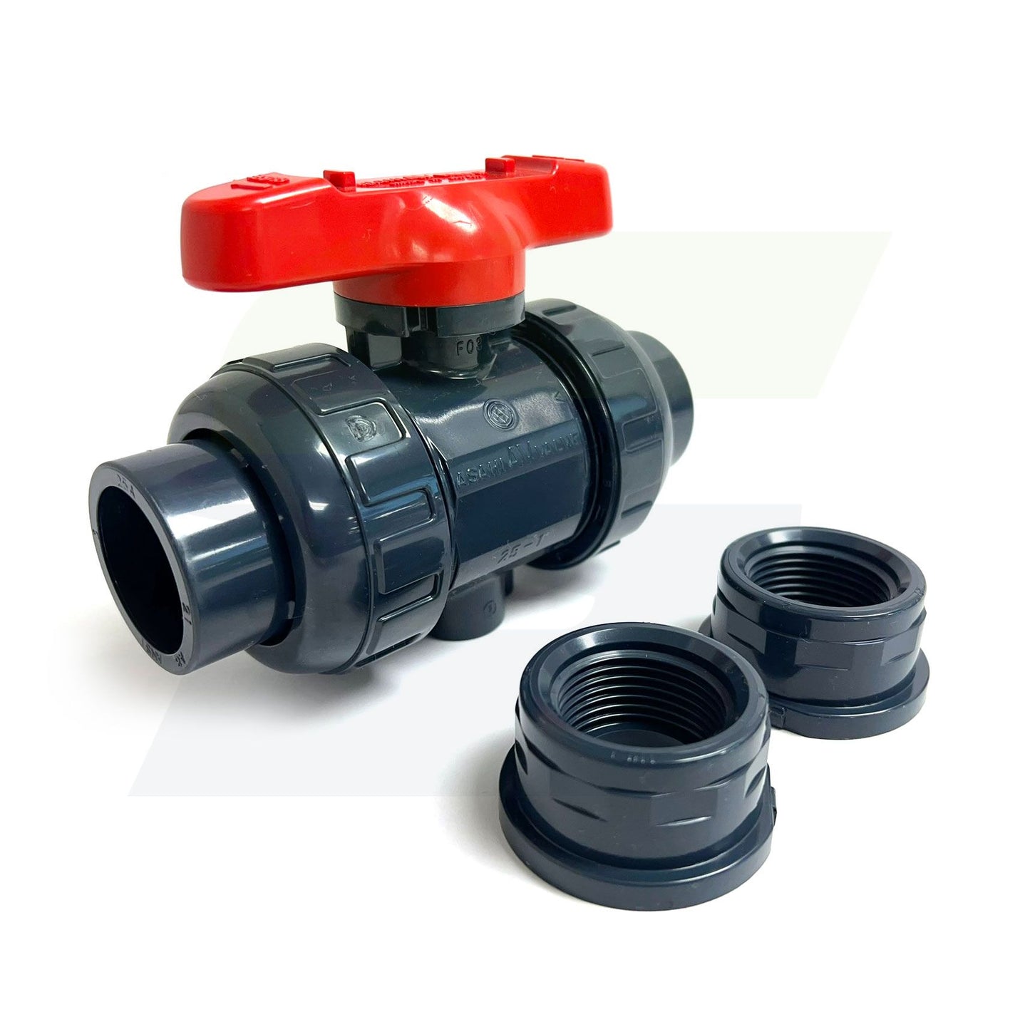 1605010 - 1" True Union In-line Ball Valve - PVC, Socket/Threaded, FKM Seal