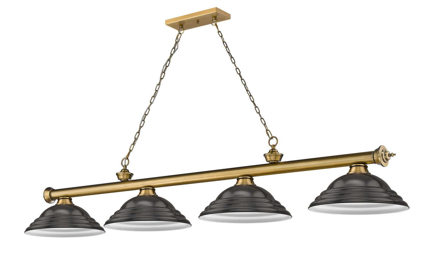 2306-4RB-SBRZ - Cordon 4 Light 82" Billiard - Rubbed Brass