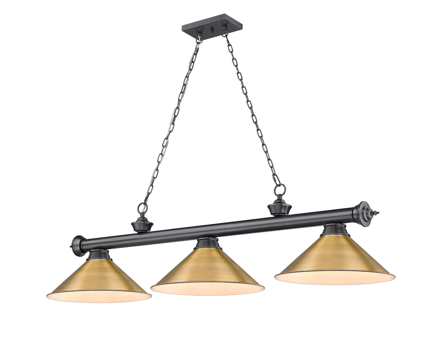 2306-3BP-RB15 - Cordon 3 Light 57" Billiard - Bronze Plate