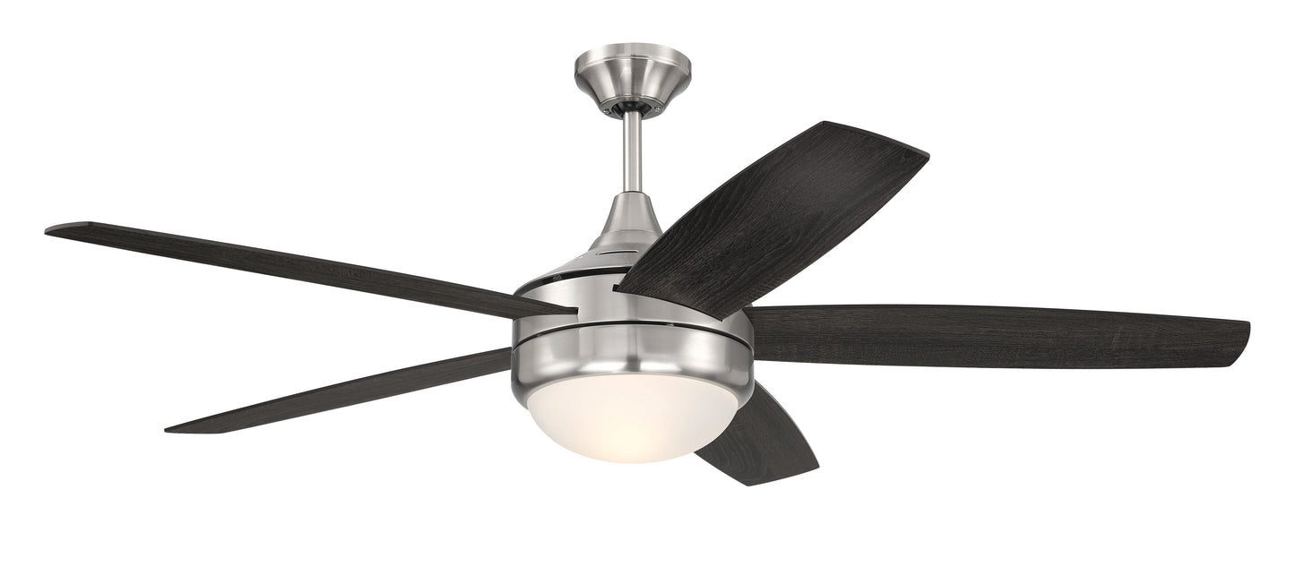 PHZ52BNK5 - Phaze II 5- Blade 52" 5 Blade Ceiling Fan with Light Kit - Brushed Nickel