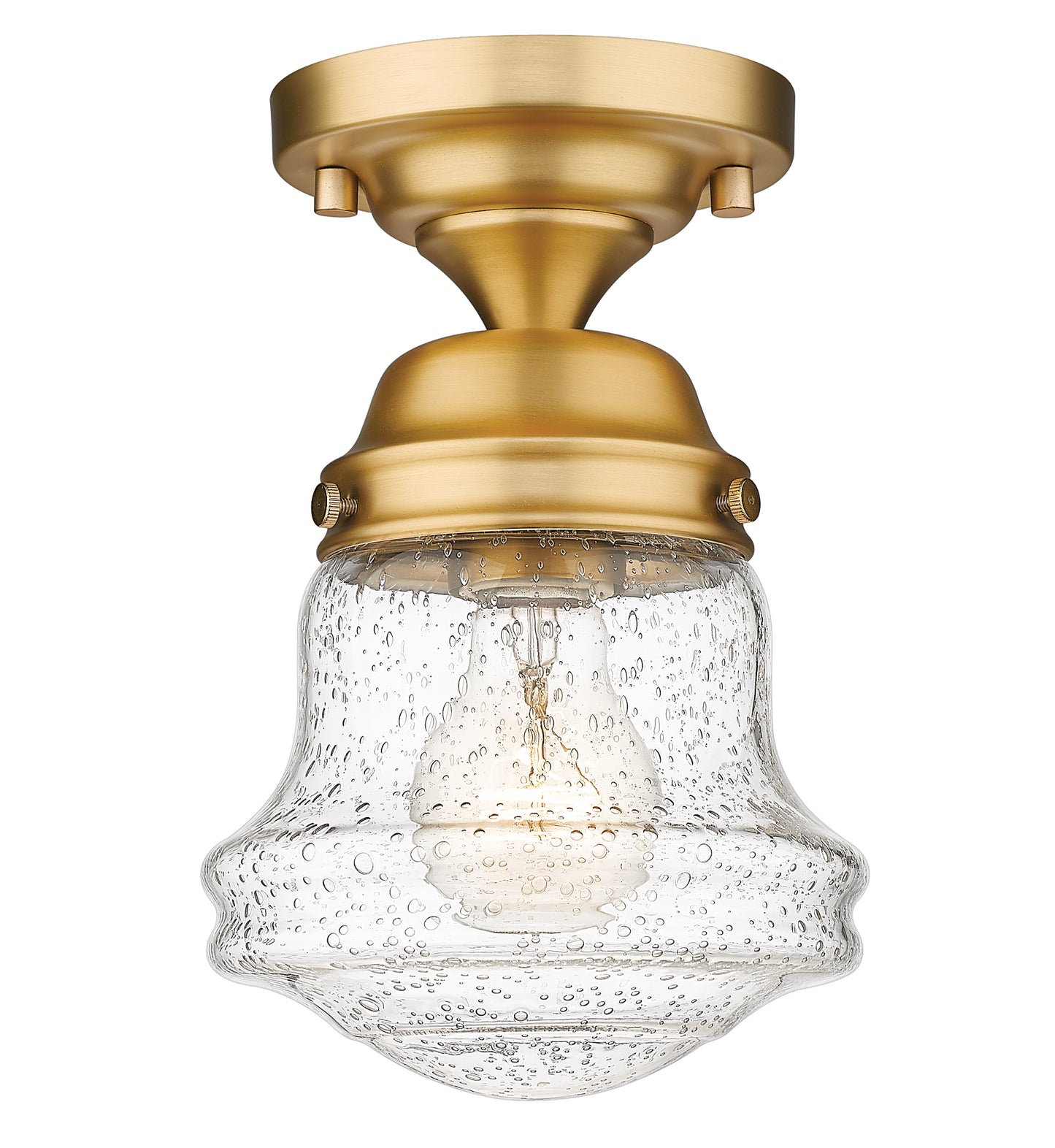 736F1-HBR - Vaughn 1 Light Flush 6" Mount - Heritage Brass