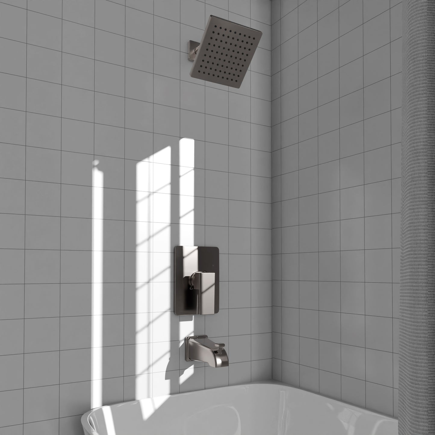 RBCN2-SHS-BN - Rubicon Modern Shower System in Brushed Nickel