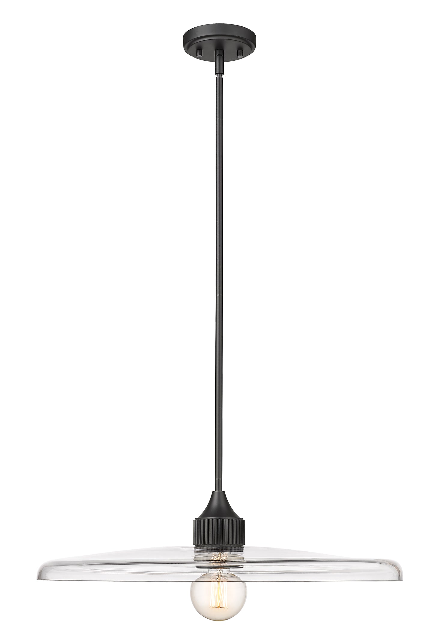 821P24-MB - Paloma 1 Light 24" Pendant - Matte Black
