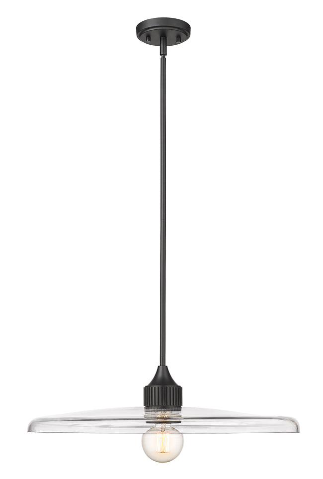 821P24-MB - Paloma 1 Light 24" Pendant - Matte Black