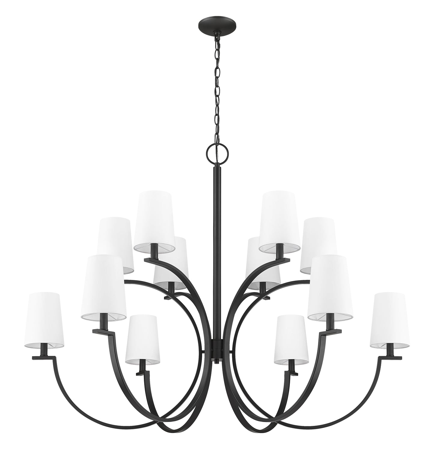 2016-12MB - Cordelia 12 Light 48" Chandelier - Matte Black