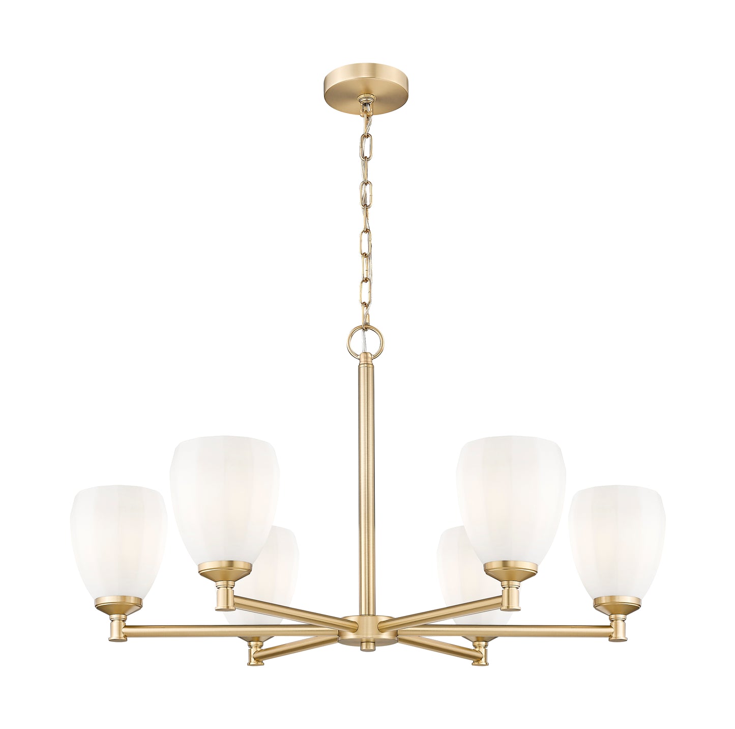 7004-6MGLD - Oren 6 Light 32" Chandelier - Modern Gold