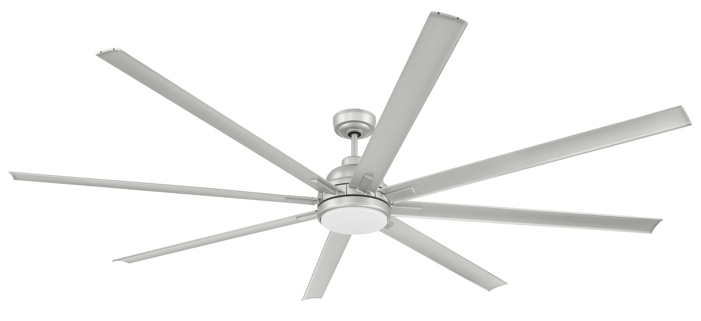 RSH84PN8 - Rush 84 84" 8 Blade Indoor Outdoor Ceiling Fan with Light Kit - Painted Nickel