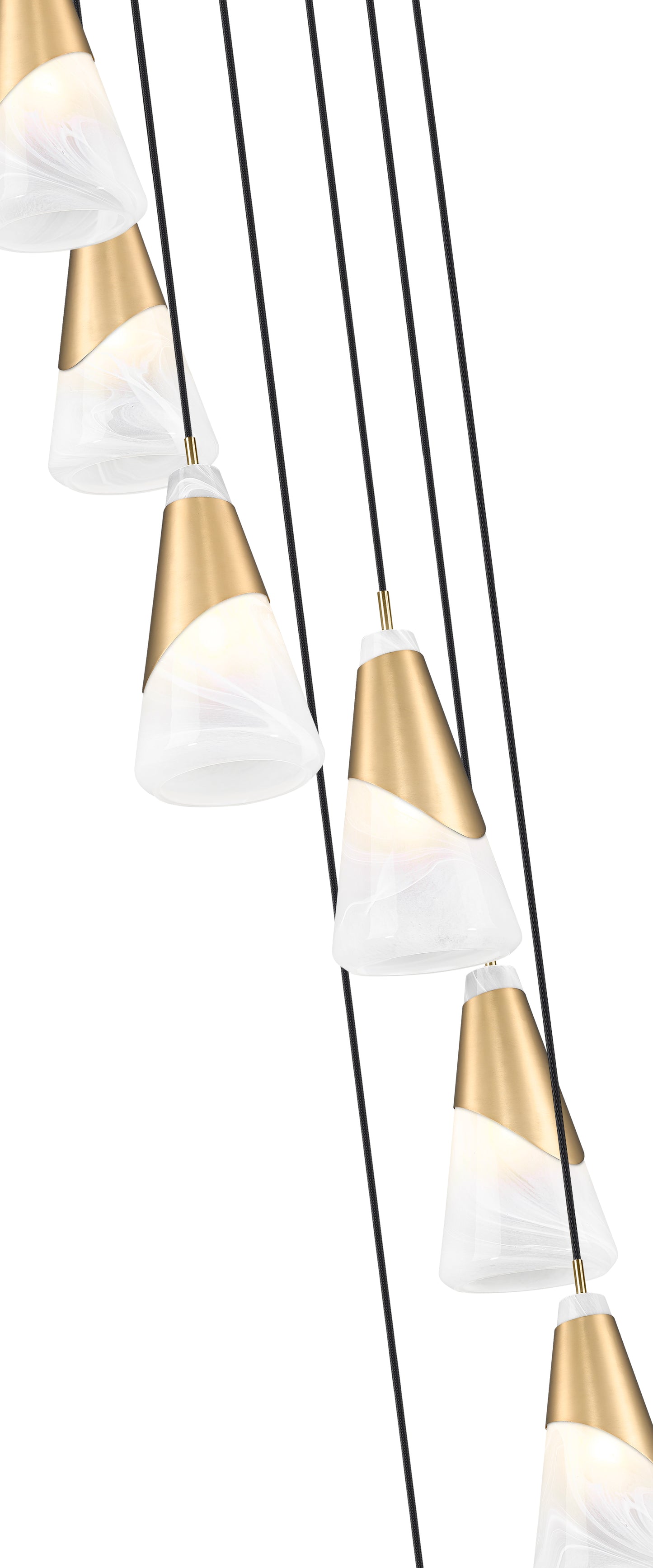 828P6-7R-MGLD - Aimie 7 Light 18" Chandelier - Modern Gold