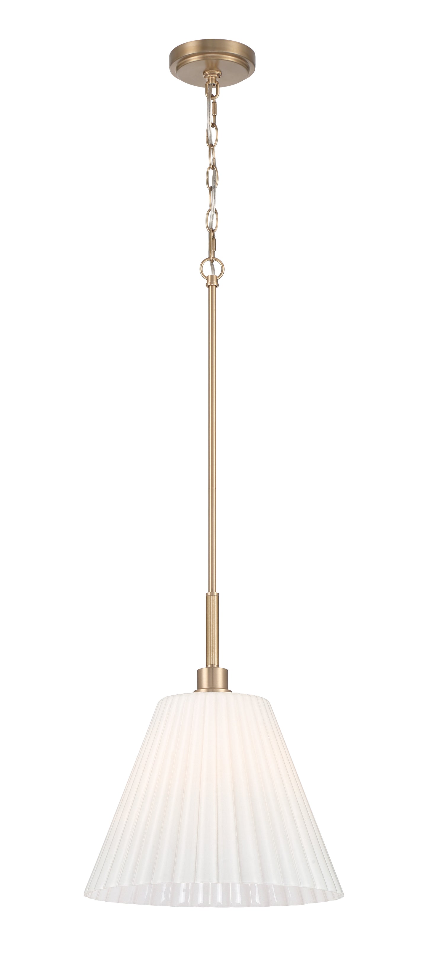 62392-CPZ - Pleated II 1 Light 14" Wide Pendant - Premium Bronze