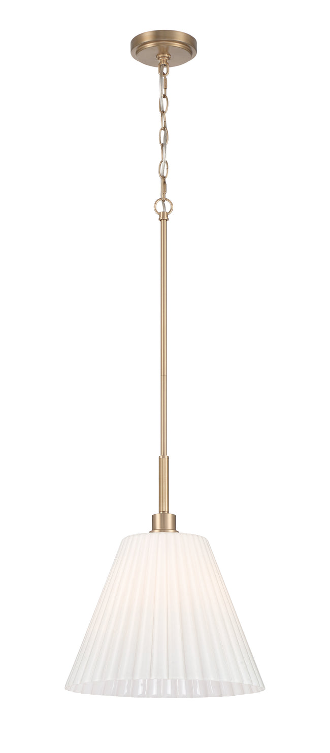 62392-CPZ - Pleated II 1 Light 14" Wide Pendant - Premium Bronze