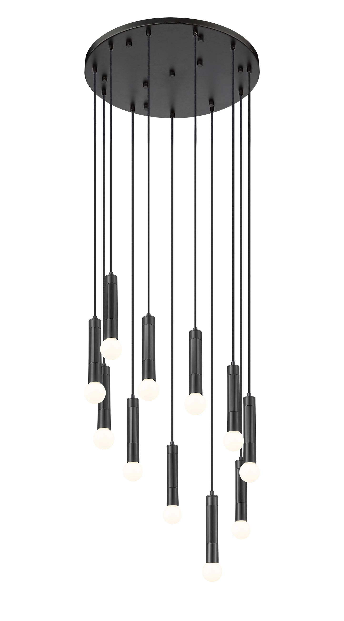 1956P-11R-MB - Stari 11 Light 24" Chandelier - Matte Black