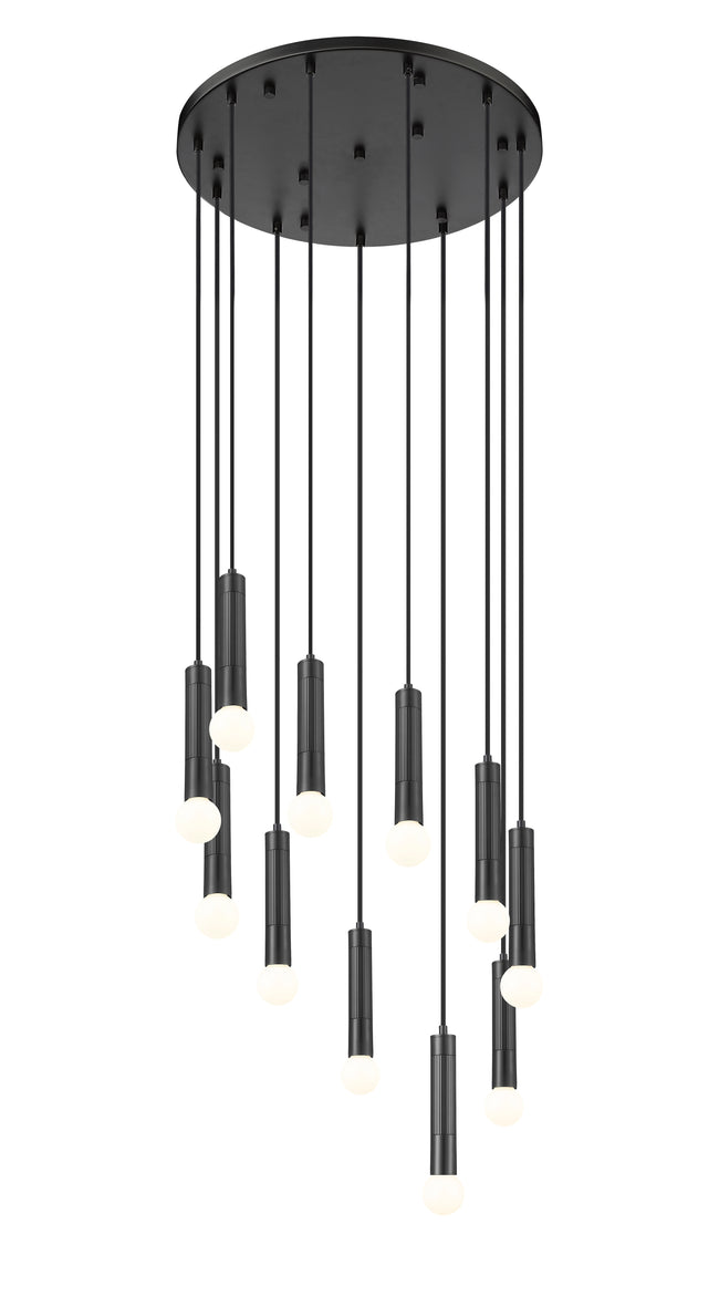 1956P-11R-MB - Stari 11 Light 24" Chandelier - Matte Black