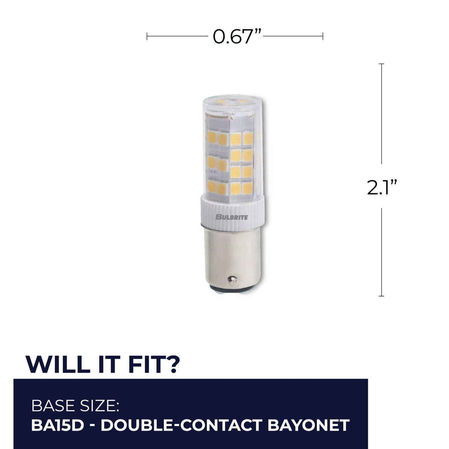770620 - Dimmable T5 LED BA15D Base Light Bulb - 4.5 Watt - 2700K - 3 Pack