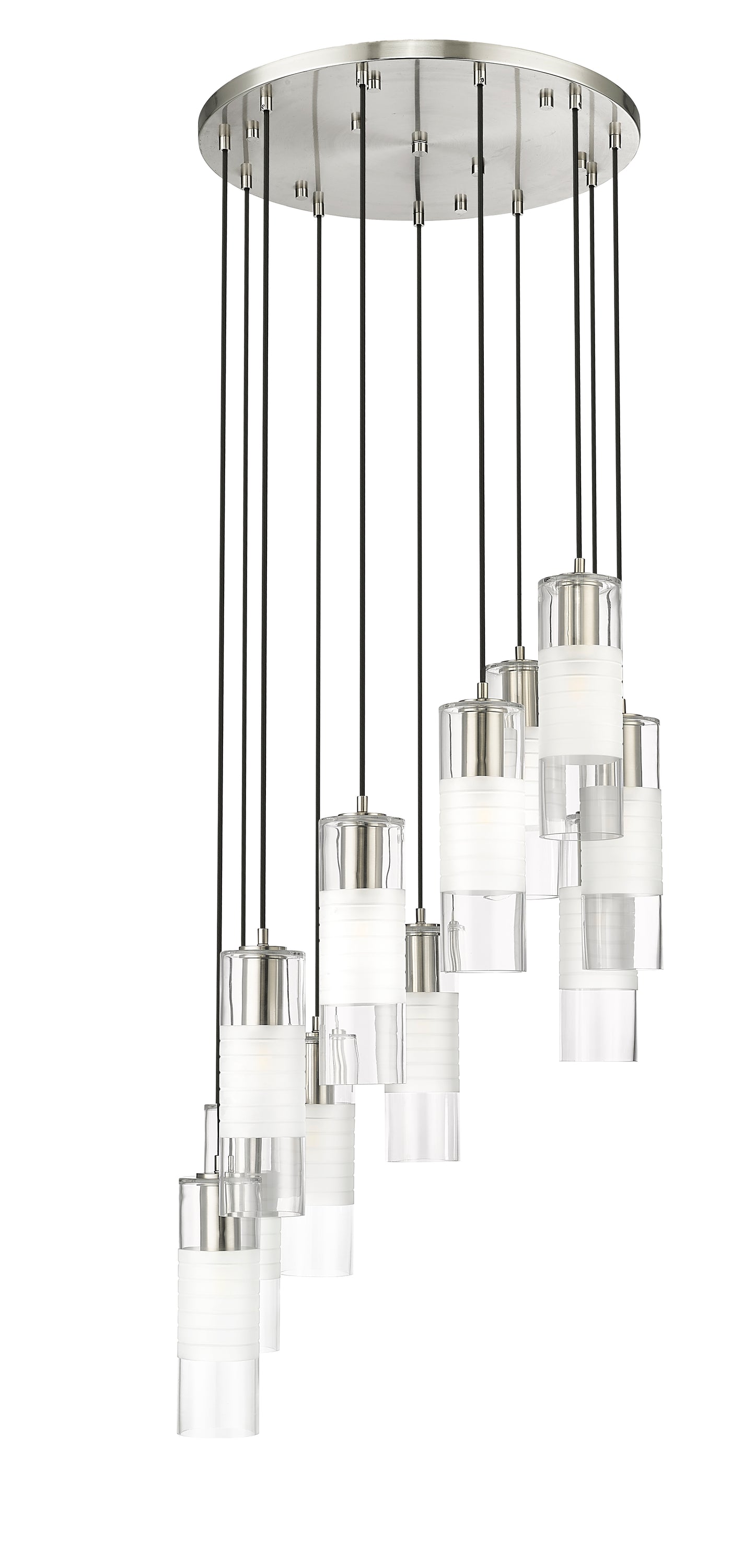 824P-11R-BN - Alton 11 Light 24" Chandelier - Brushed Nickel