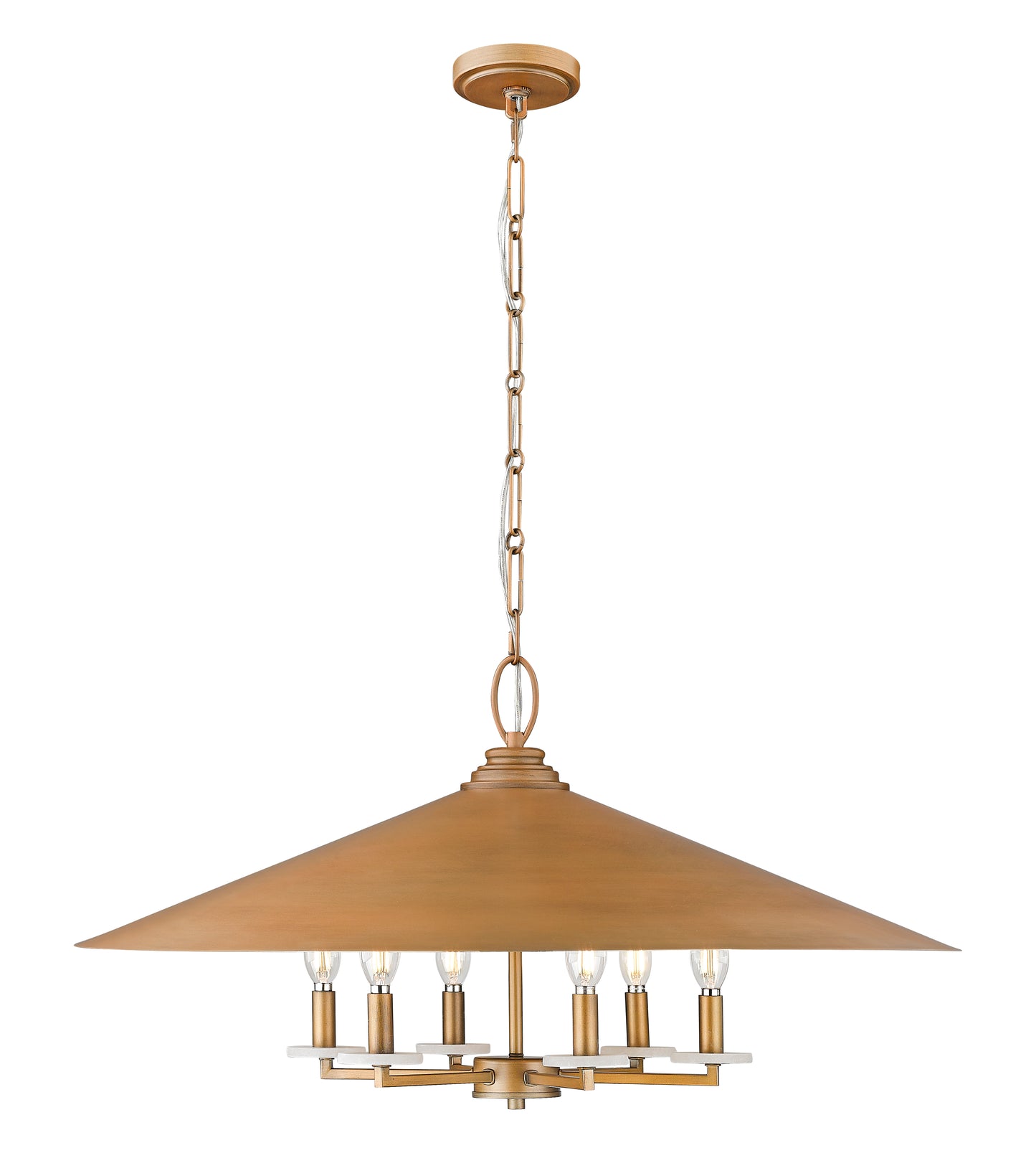 1953-32SGD - Rialto 6 Light 32" Pendant - Signature Gold