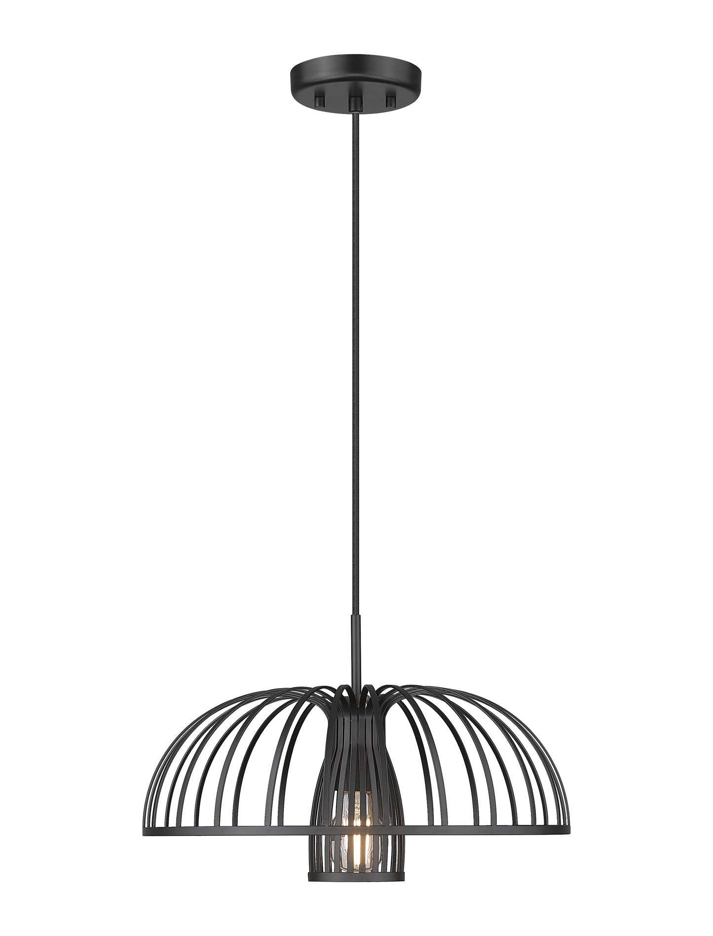 623P16-MB - Valencia 1 Light 16" Pendant - Matte Black