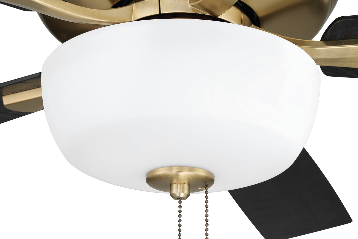 ECF211SB5-BWNFB - EOS 2 Light Frosted White Bowl 52" Ceiling Fan 52" 5 Blade Ceiling Fan with Light Kit - Satin Brass