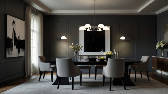 3048-6MB - Breton 6 Light 39" Chandelier - Matte Black