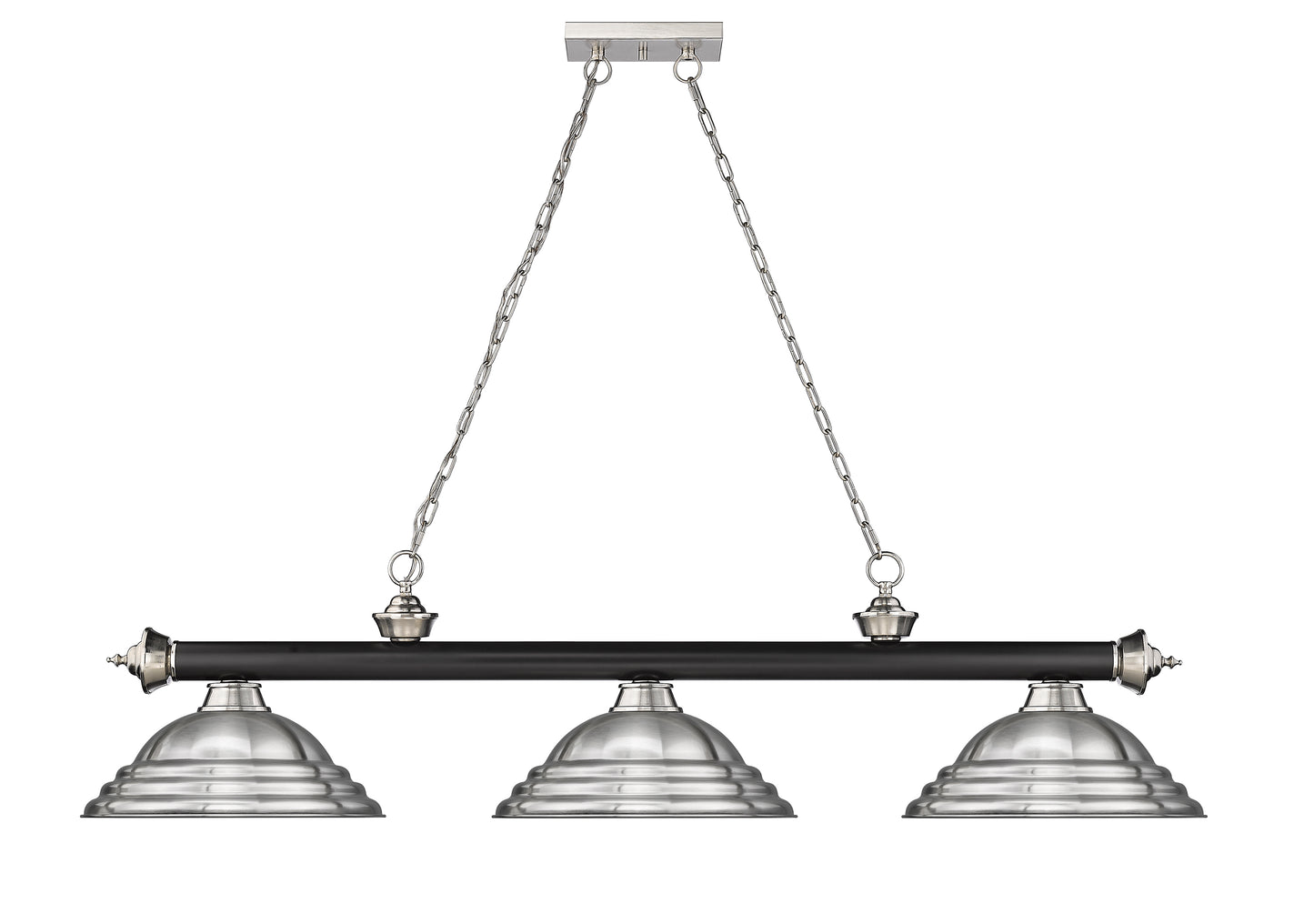 2306-3MB-BN-SBN - Cordon 3 Light 58" Billiard - Matte Black / Brushed Nickel