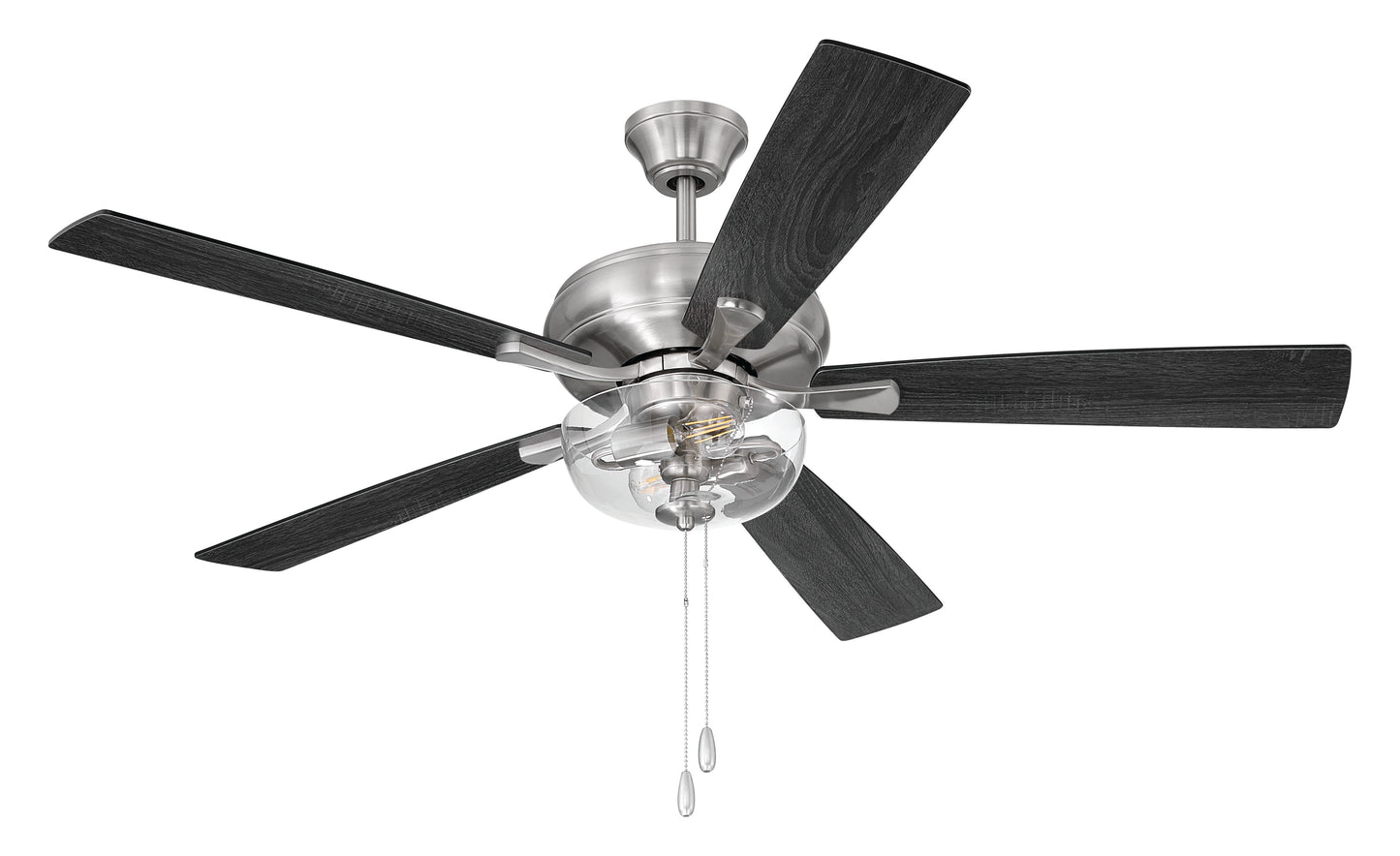 ECF201BNK5-BNGW - EOS 2 Light Clear Bowl 52" Ceiling Fan 52" 5 Blade Ceiling Fan with Light Kit - Brushed Nickel
