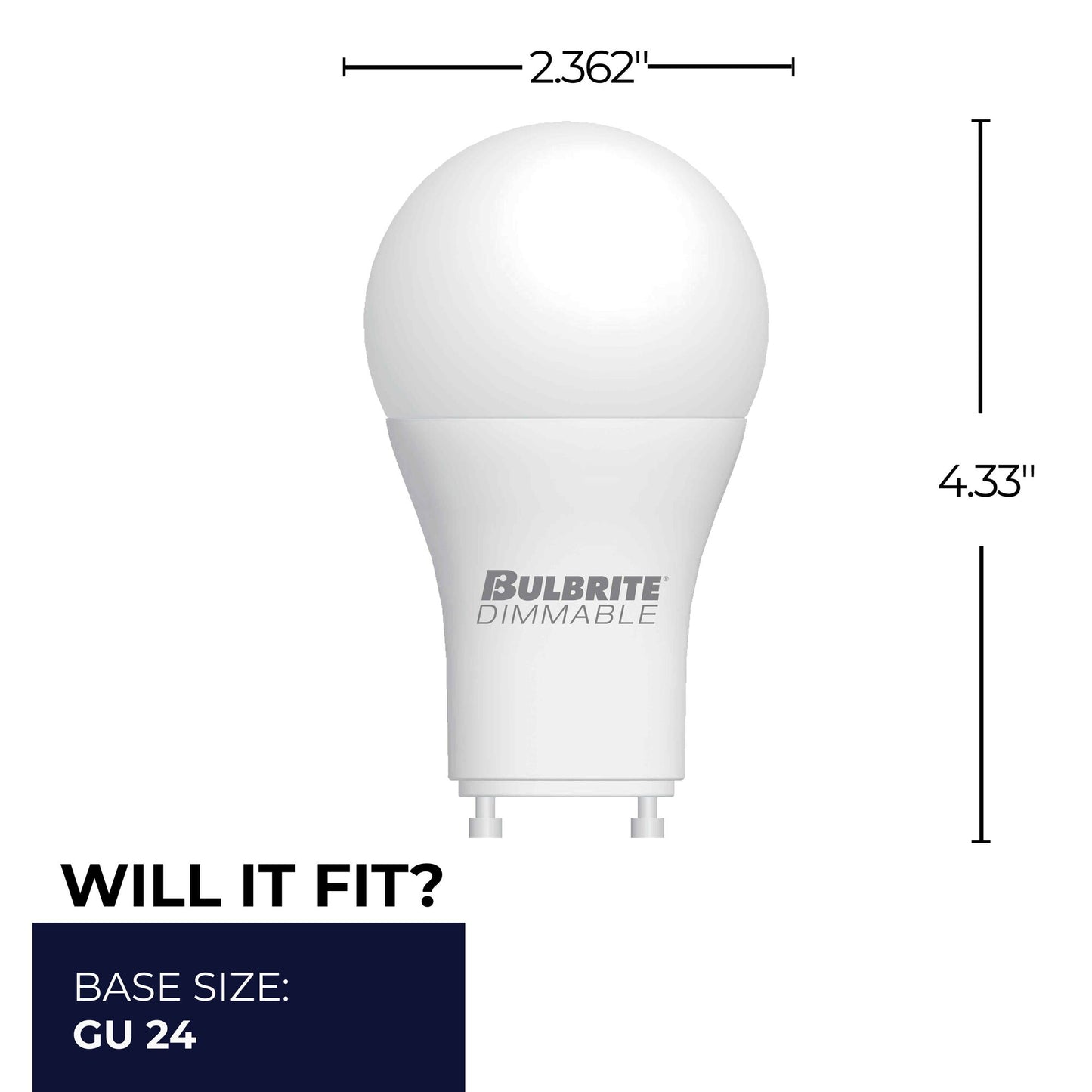 774283 - Dimmable Frost A19 LED GU24 Base Light Bulb - 9 Watt - 2700K - 4 Pack