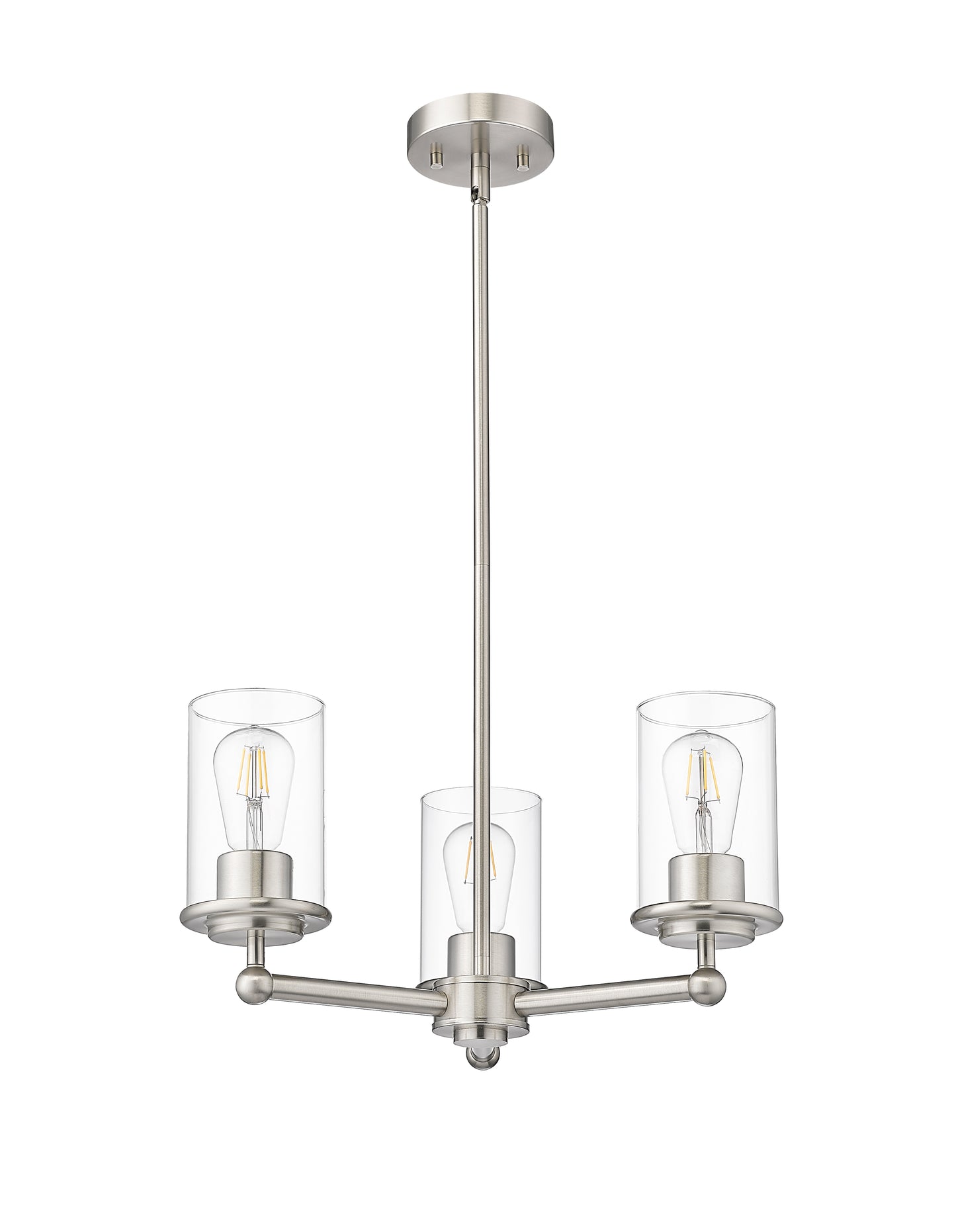 742-3BN - Thayer 3 Light 19" Chandelier - Brushed Nickel