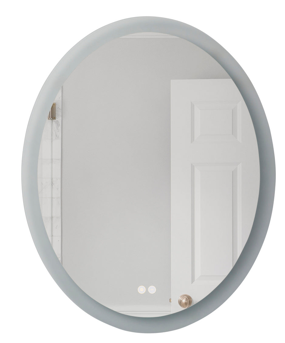 MIR101-W - Frameless,LED Mirror 1 Light 24" Wide Illuminated Mirror - White