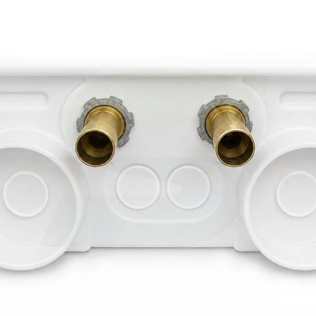 85703 - DU-All Dual Drain Washing Machine Outlet Box - Brass Quarter Turn Valves with Arrestors - 1/2" Sweat