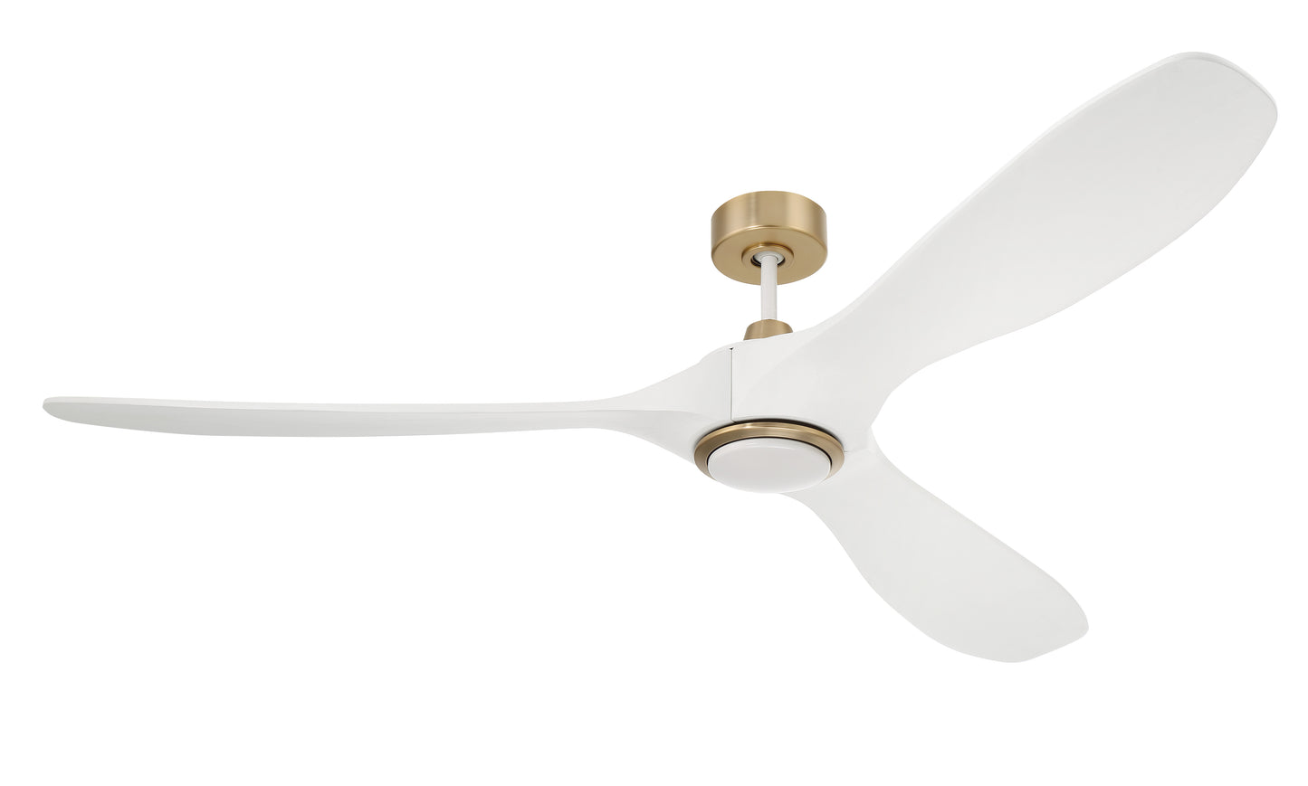 EVY72WSB3-NWF - Envy 72" Ceiling Fan no Wifi 72" 3 Blade Ceiling Fan with Light Kit - White / Satin Brass