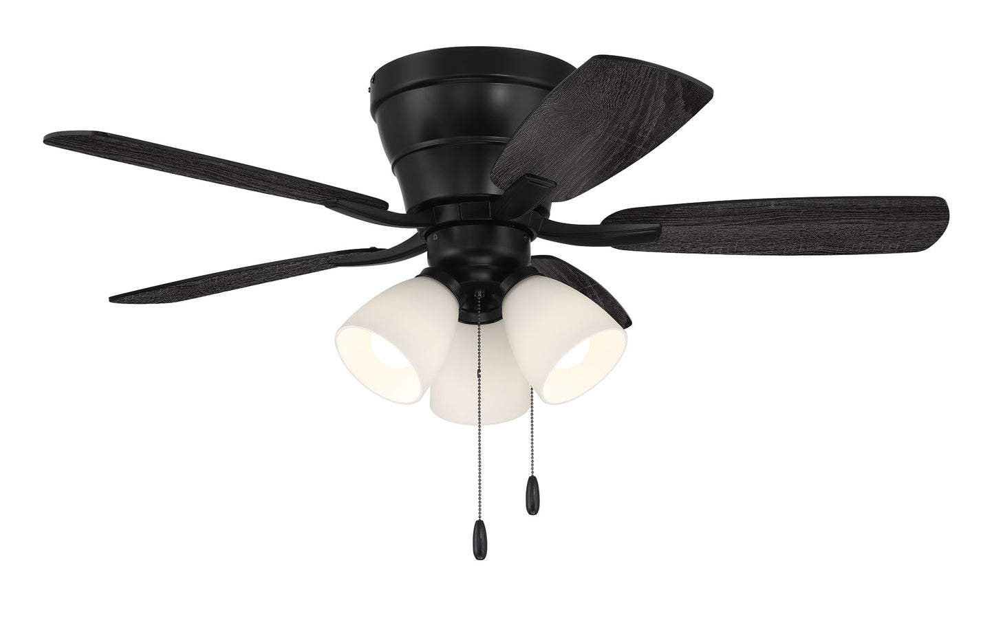 WHL42FB5C3 - Wheeler 42 3-Light 42" 5 Blade Ceiling Fan with Light Kit - Flat Black