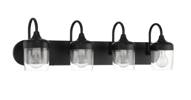 58104-FB - Wrenn 4 Light 30" Wide Vanity Light - Flat Black