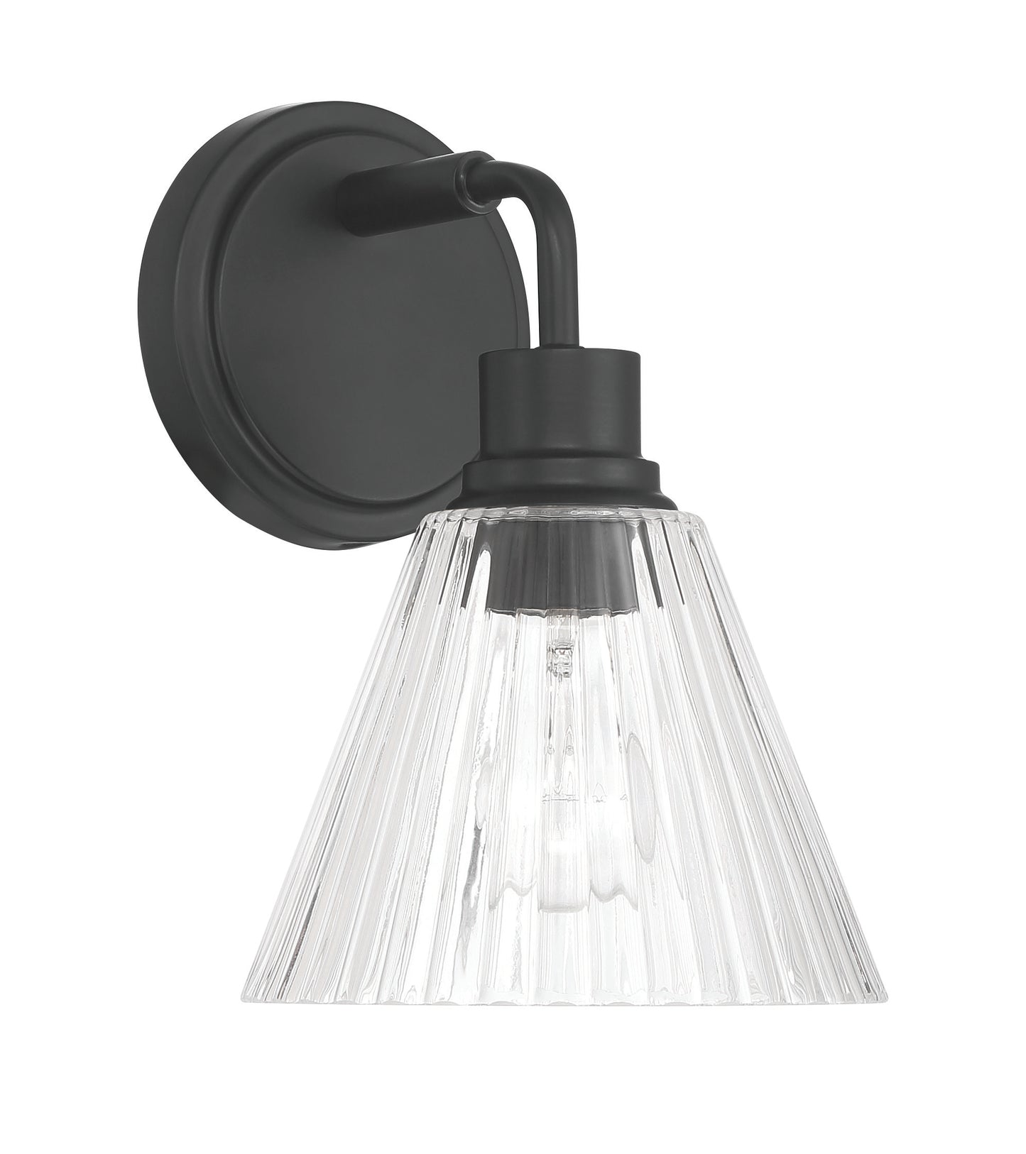 61101-FB - Pleated 1 Light 10.38" High Wall Sconce - Flat Black