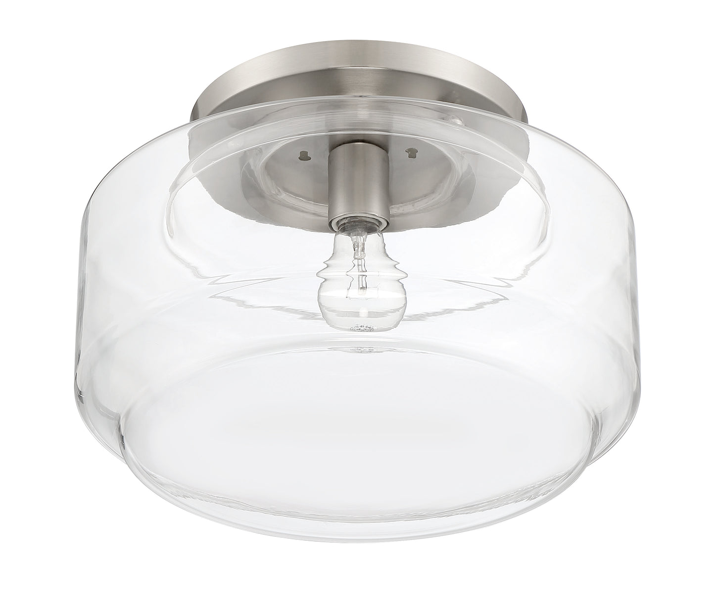 X3114-BNK - Peri 1 Light 14" Wide Flush Mount - Brushed Nickel