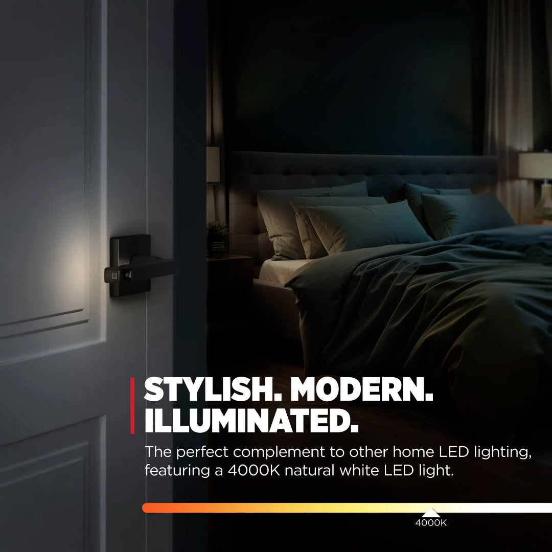 Halifax Passage LED Lever w/Square Rosette - Matte Black