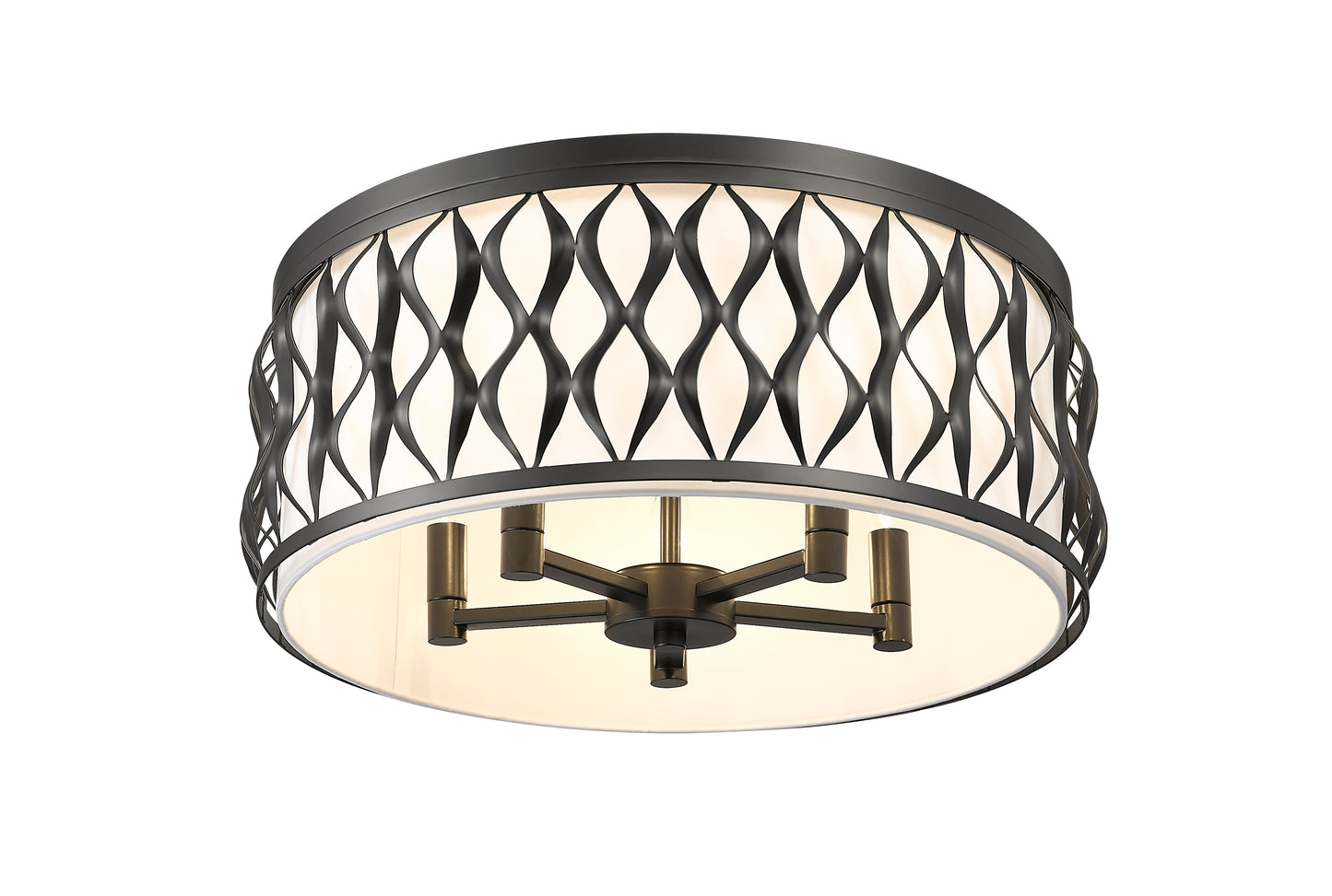 1948F20-MB - Harden 5 Light Flush 20" mount - Matte Black
