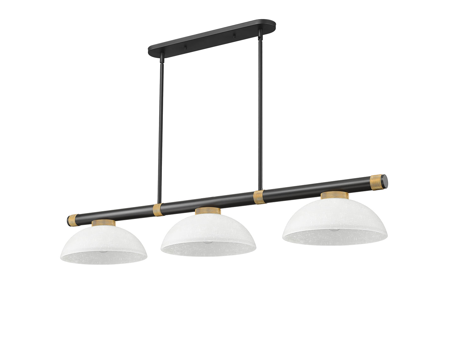3050-3MB-RB-DWL14 - Vanguard 3 Light 58" Billiard - Matte Black / Rubbed Brass