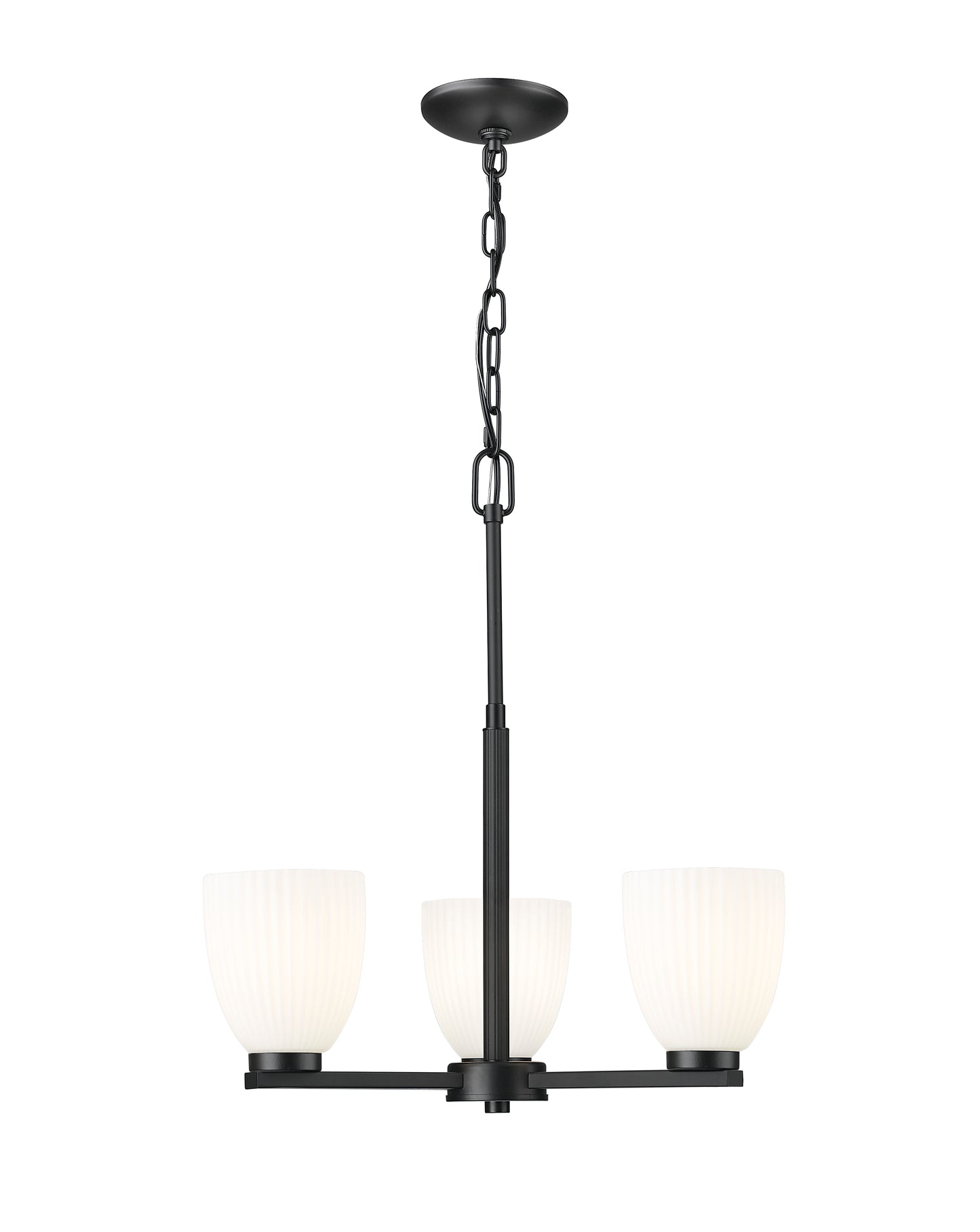 7518-3MB - Naya 3 Light 19" Chandelier - Matte Black