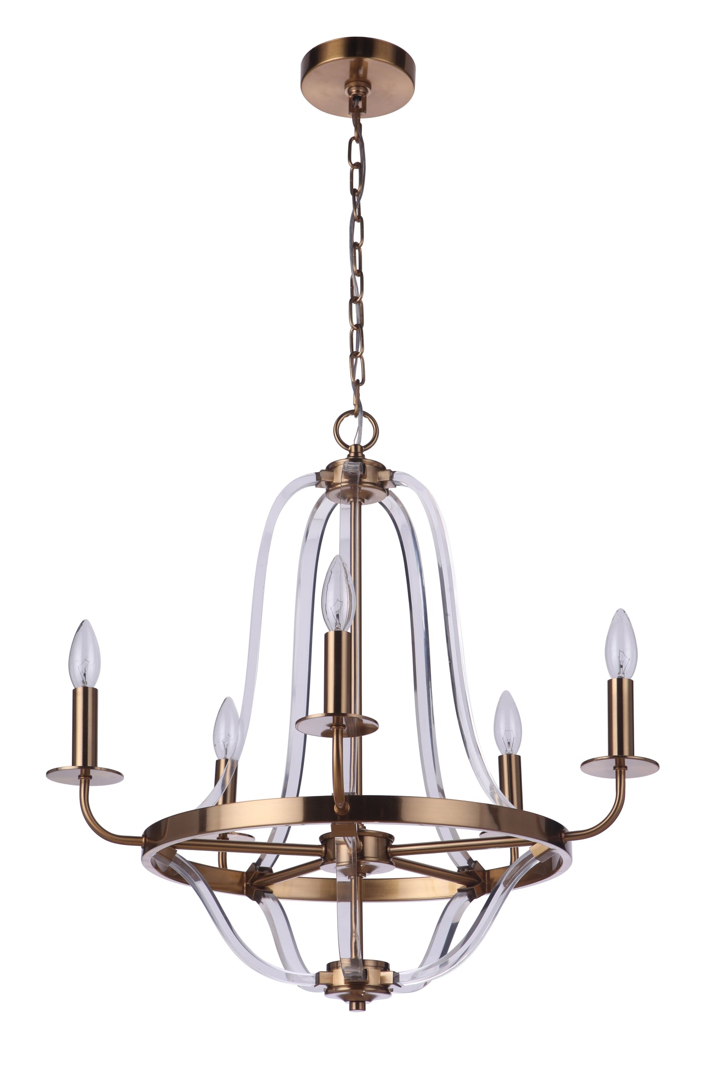 57725-SB - Graclyn 5 Light 24" Wide Chandelier - Satin Brass