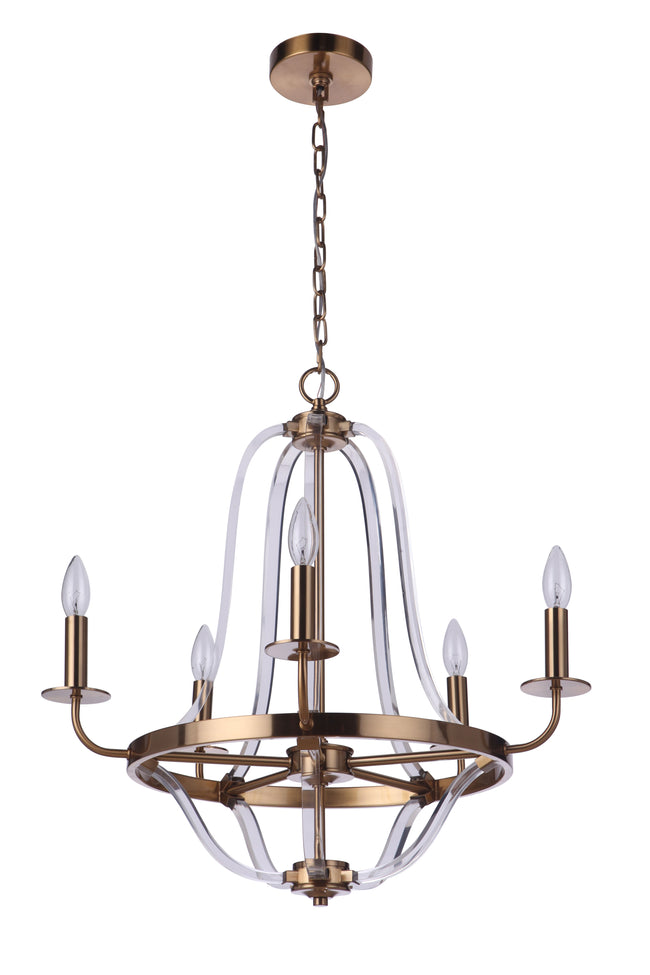 57725-SB - Graclyn 5 Light 24" Wide Chandelier - Satin Brass