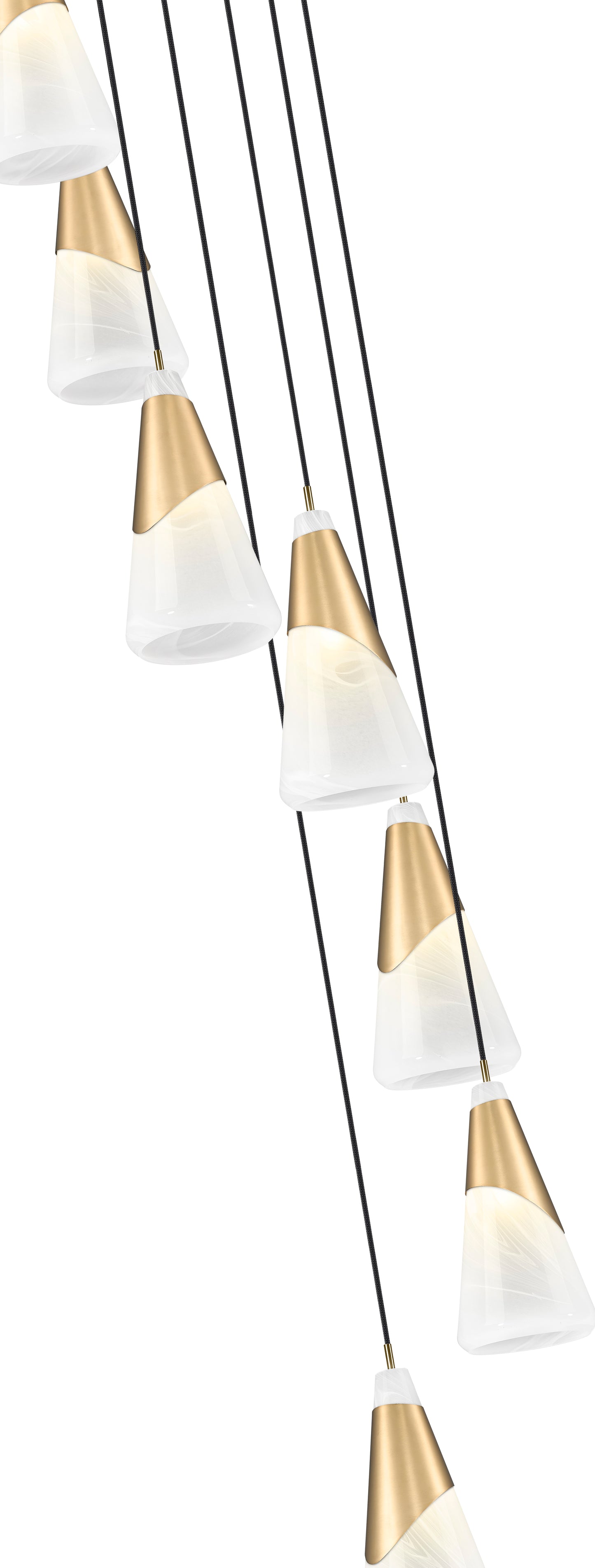 828P7-7R-MGLD - Aimie 7 Light 18" Chandelier - Modern Gold